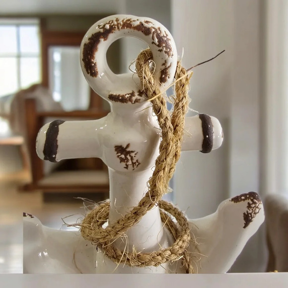 ☃️Host Picked☃️ Vintage Ceramic Nautica Anchor with  Rope - Picture 2 of 6